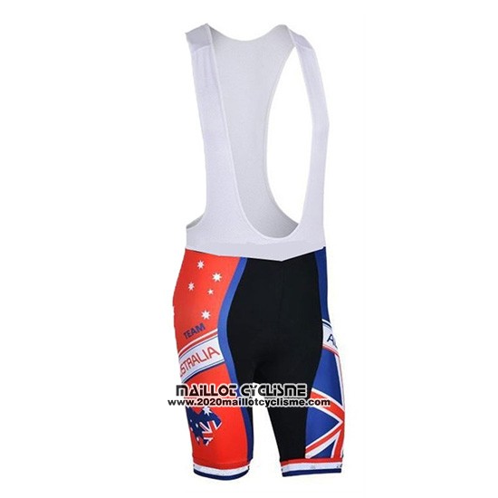 2018 Maillot Ciclismo Australie Bleu et Rouge Manches Courtes et Cuissard